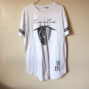 White Common Cents Extended Tee